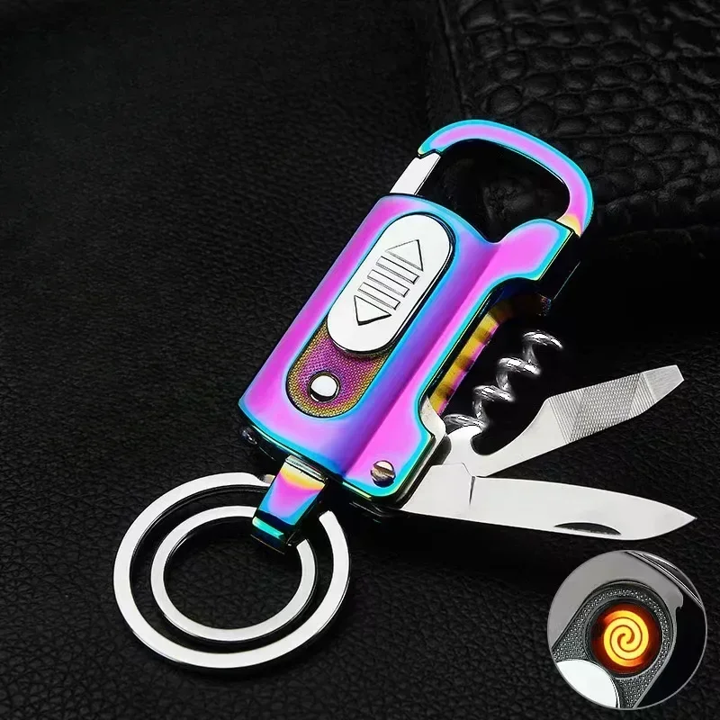 Electronics And Gadgets With I - Portachiavi accendino elettronico multifunzionale apri vino