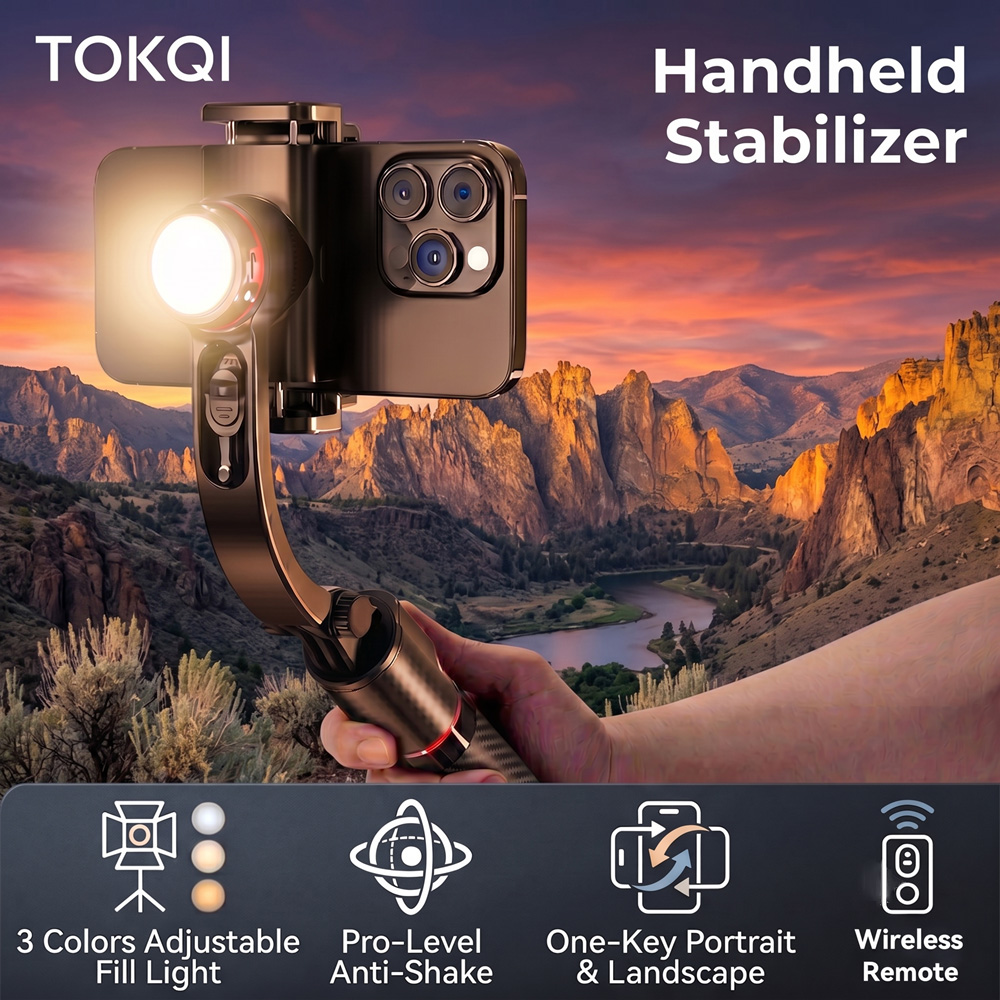 Auto Tracking Tripod - Stabilizzatore Gimbal TOKQI Anti-Vibrazione in Lega