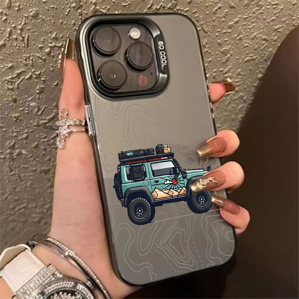 Apple Iphone 15 - Custodia Rigida Anti-Graffio con Motivo Auto