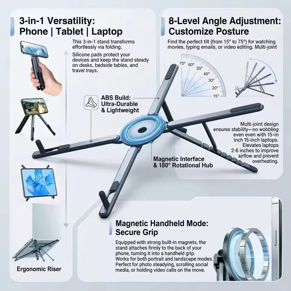 Auto Tracking Tripod - Supporto Magnetico Portatile per Telefono e
